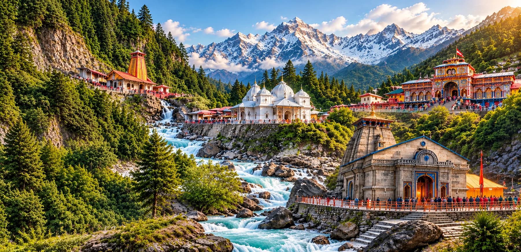 Uttarakhand mountain scenery for pilgrimage travel
